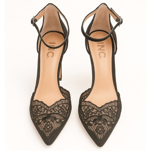 Women’s Kinlee Two-Piece Pointed-Toe Pumps – Lace Detail Heels - Picture 1 of 3